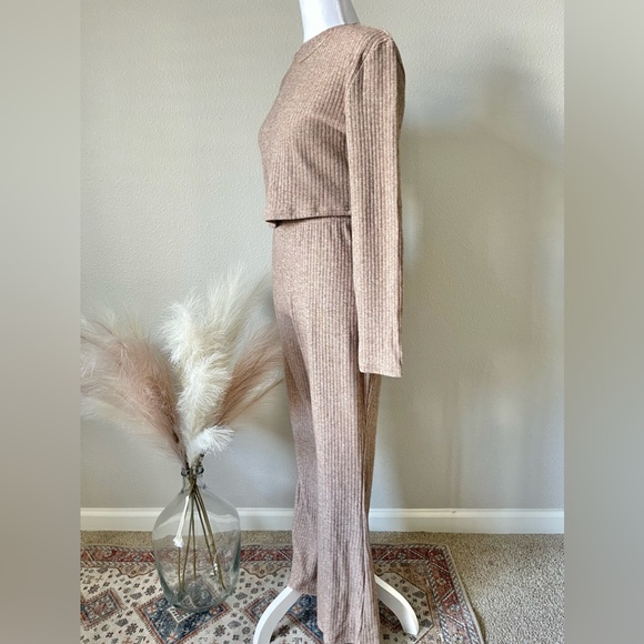 Other - Brand New 2 Pc Mocha Ribbed Lounge Set